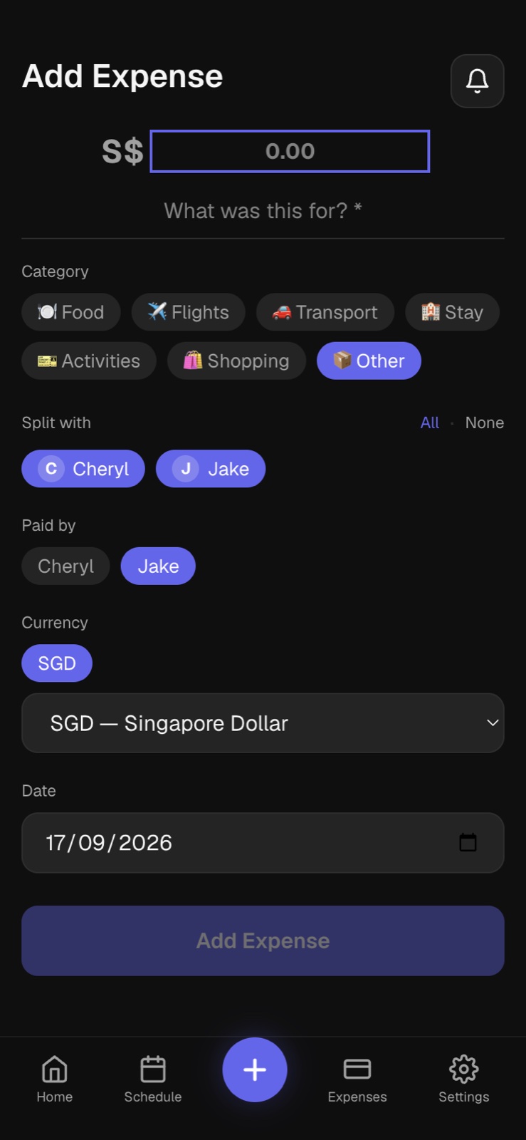 Add expense